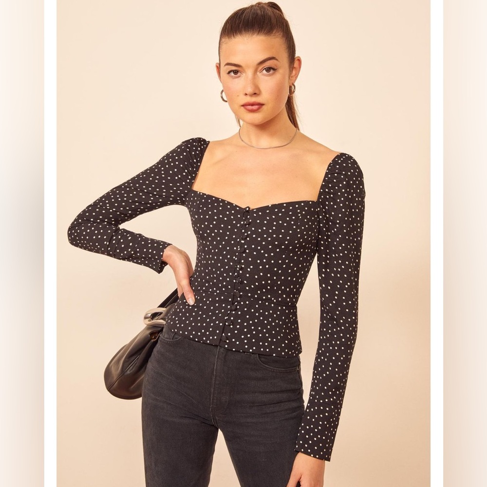Reformation polka-dot top. New without tags